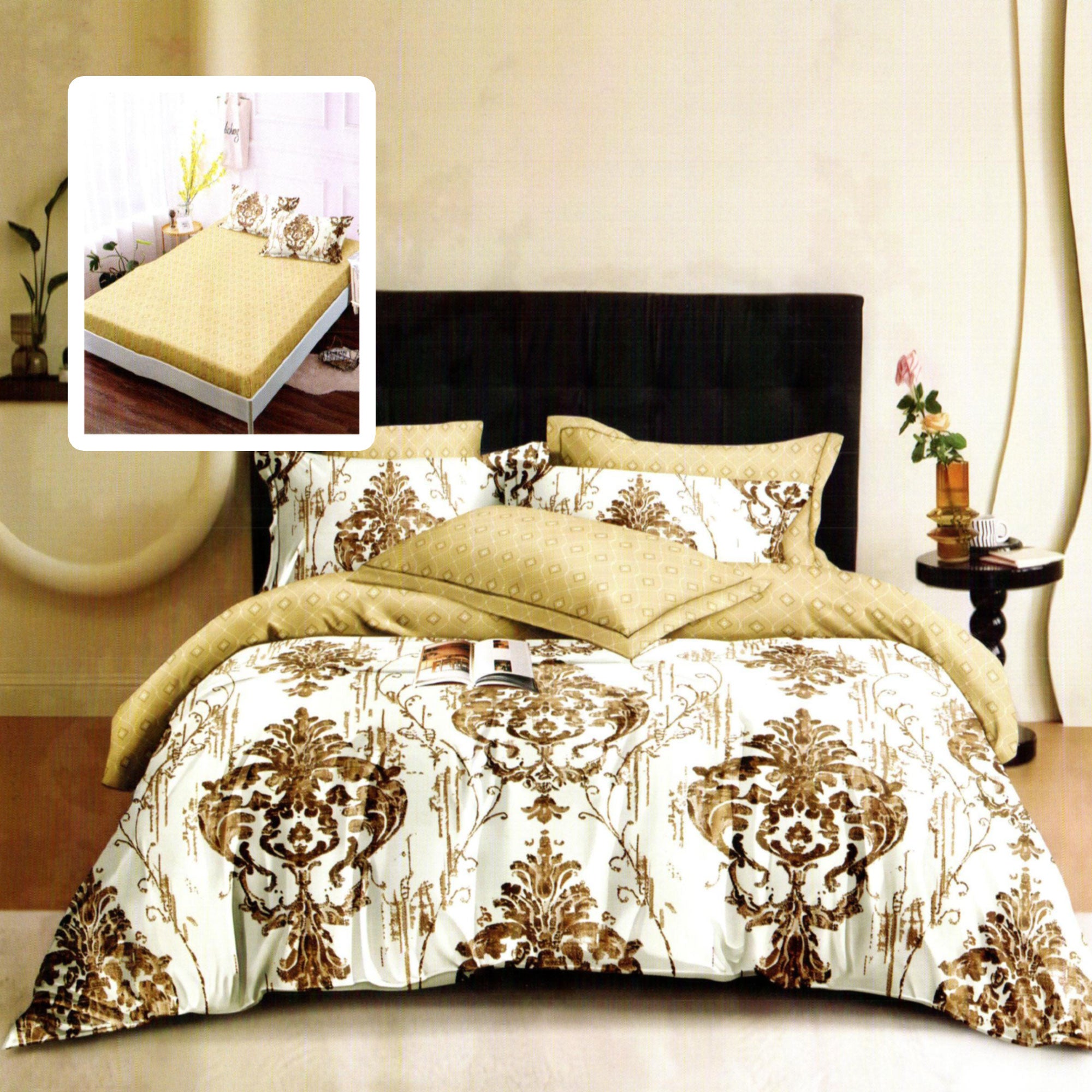 LENJERIE FINET 6 PIESE CU HUSĂ – 160×200 ȘI 180×200 (GREES-VH)