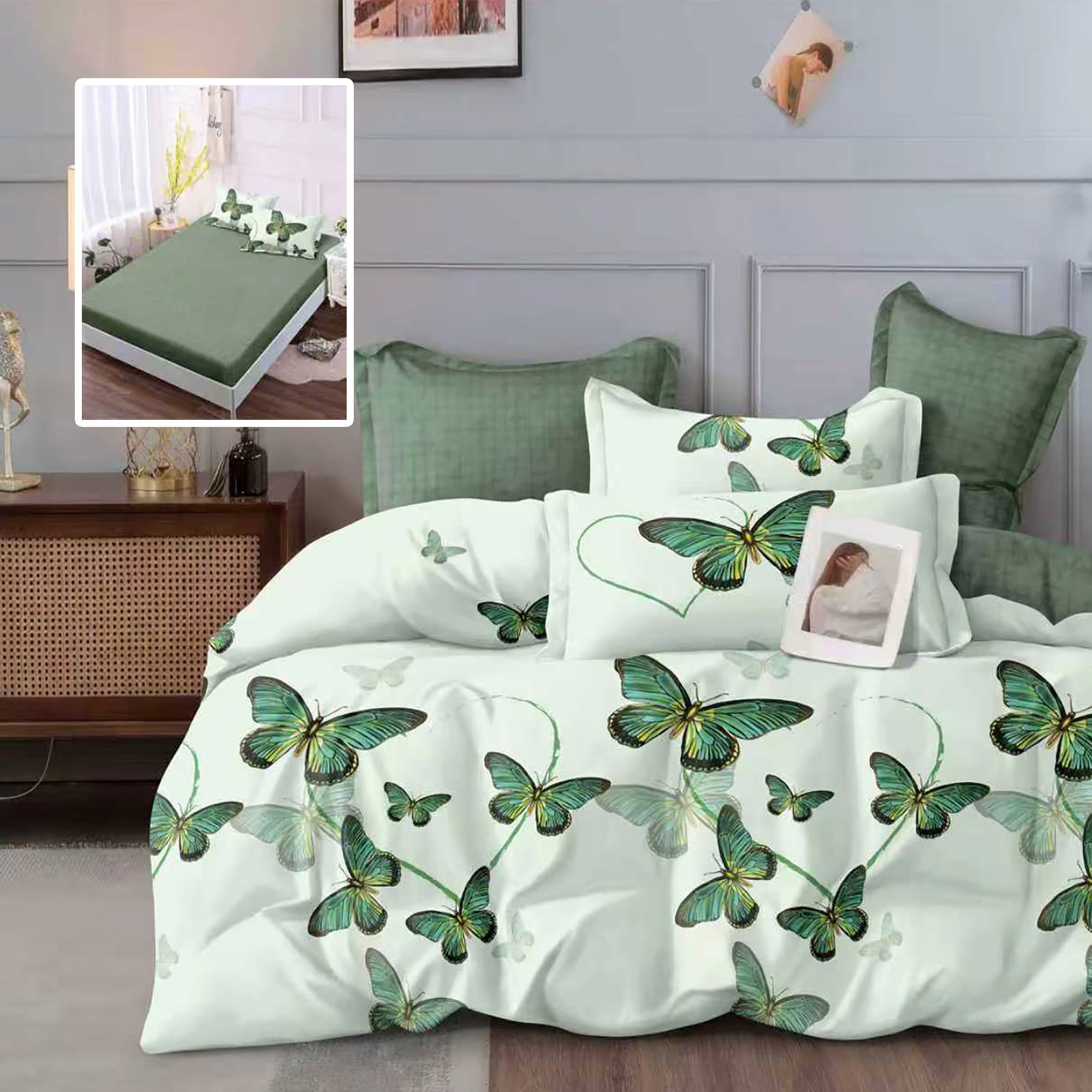 Lenjerie Finet 6 piese cu husă de pat pentru saltea de 160×200 și 180×200