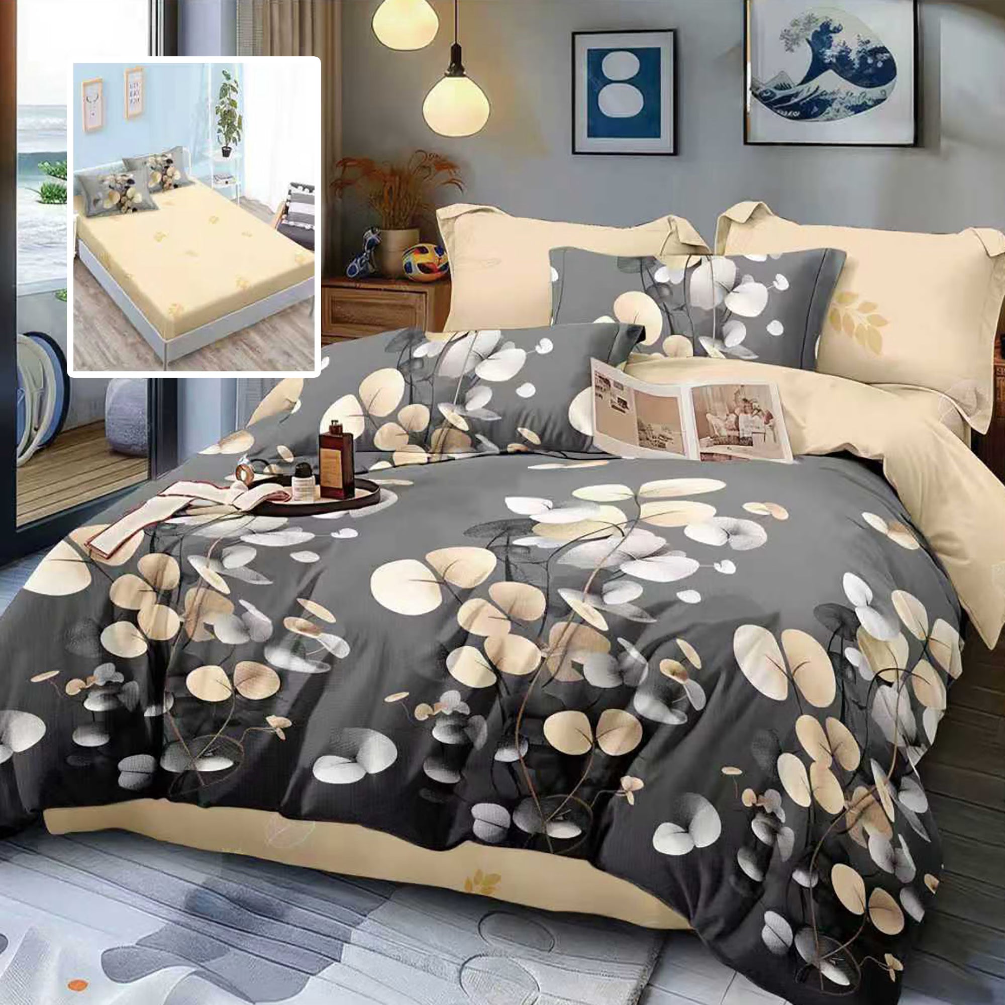 Lenjerie Finet 6 piese cu husă de pat pentru saltea de 160×200 și 180×200