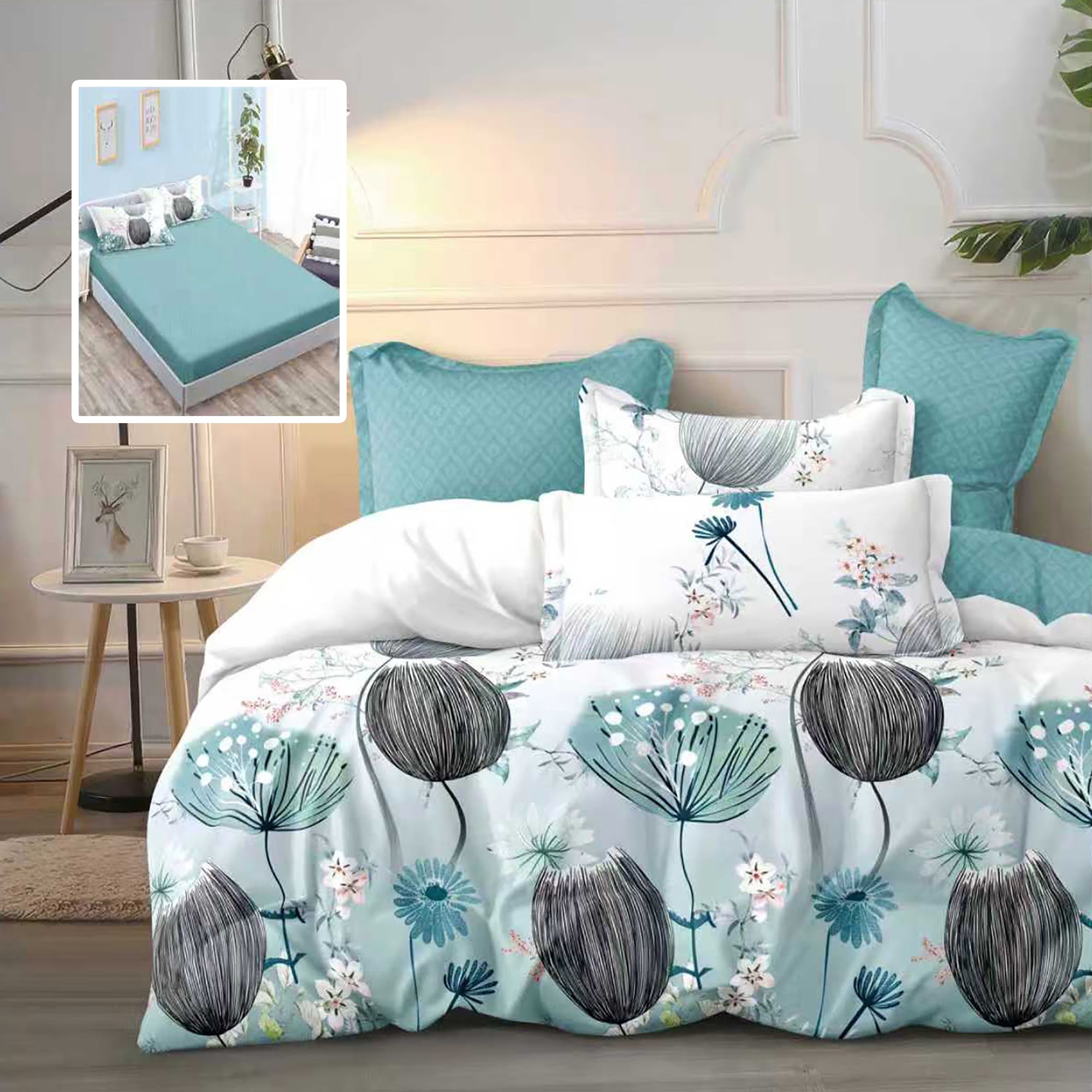 Lenjerie Finet 6 piese cu husă de pat pentru saltea de 160×200 și 180×200