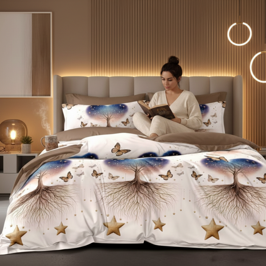 Lenjerie Finet 6 piese cu husă de pat pentru saltea de 160×200 și 180×200