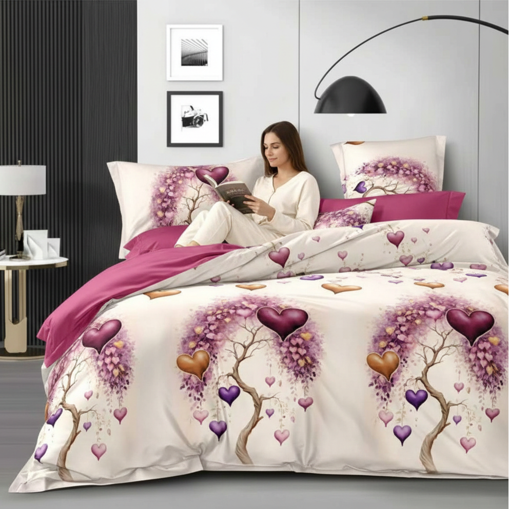 Lenjerie Finet 6 piese cu husă de pat pentru saltea de 160×200 și 180×200