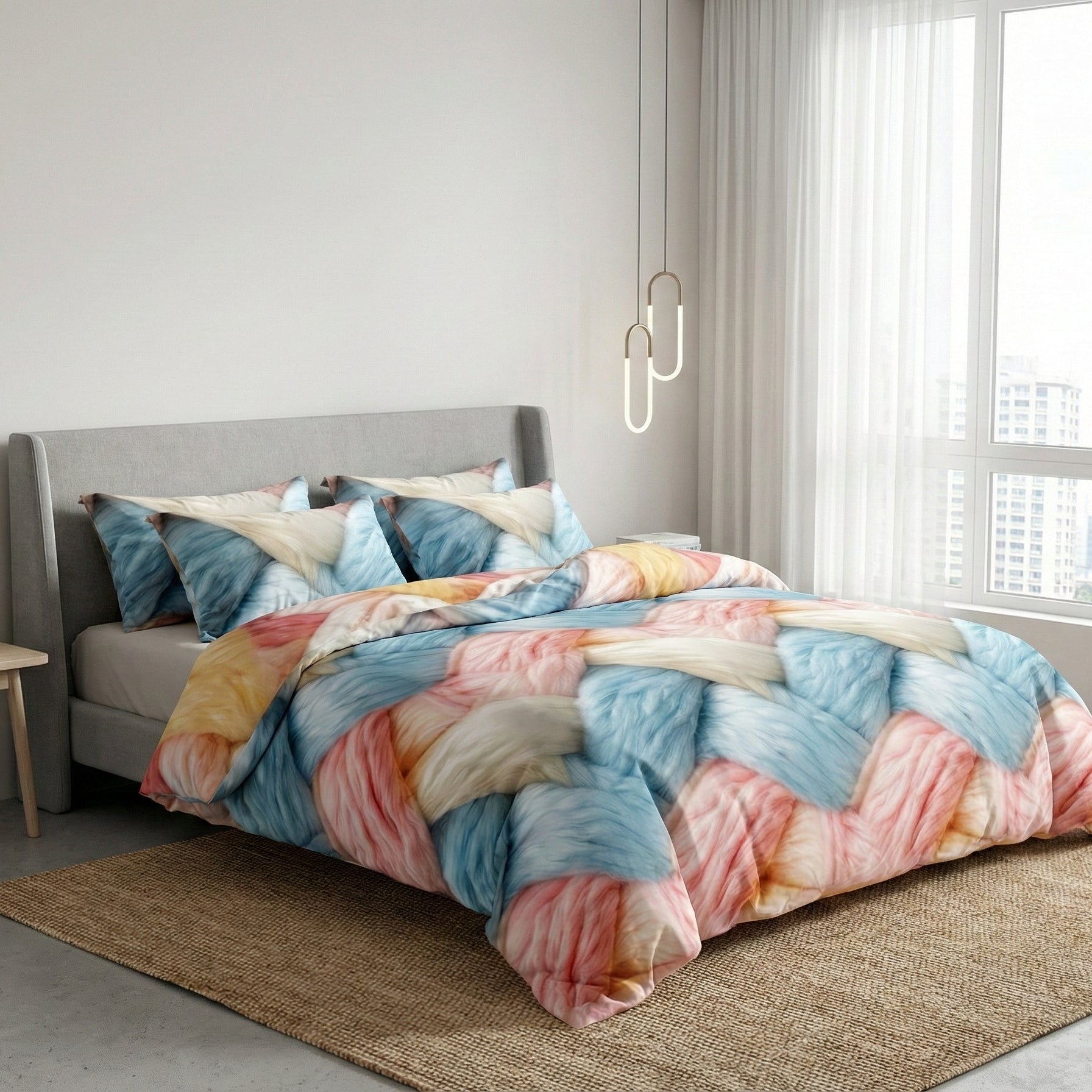 Lenjerie Finet 6 piese cu husă de pat pentru saltea de 160×200 și 180×200