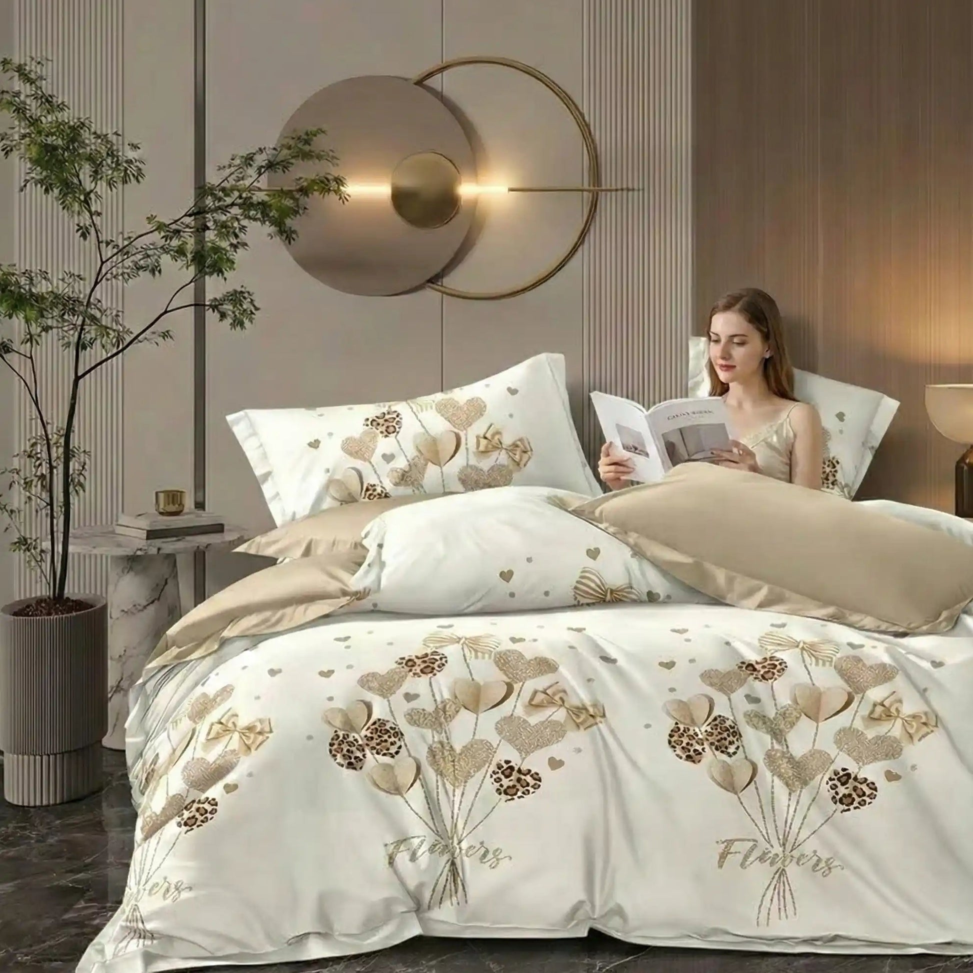 Lenjerie Finet 6 piese cu husă de pat pentru saltea de 160×200 și 180×200