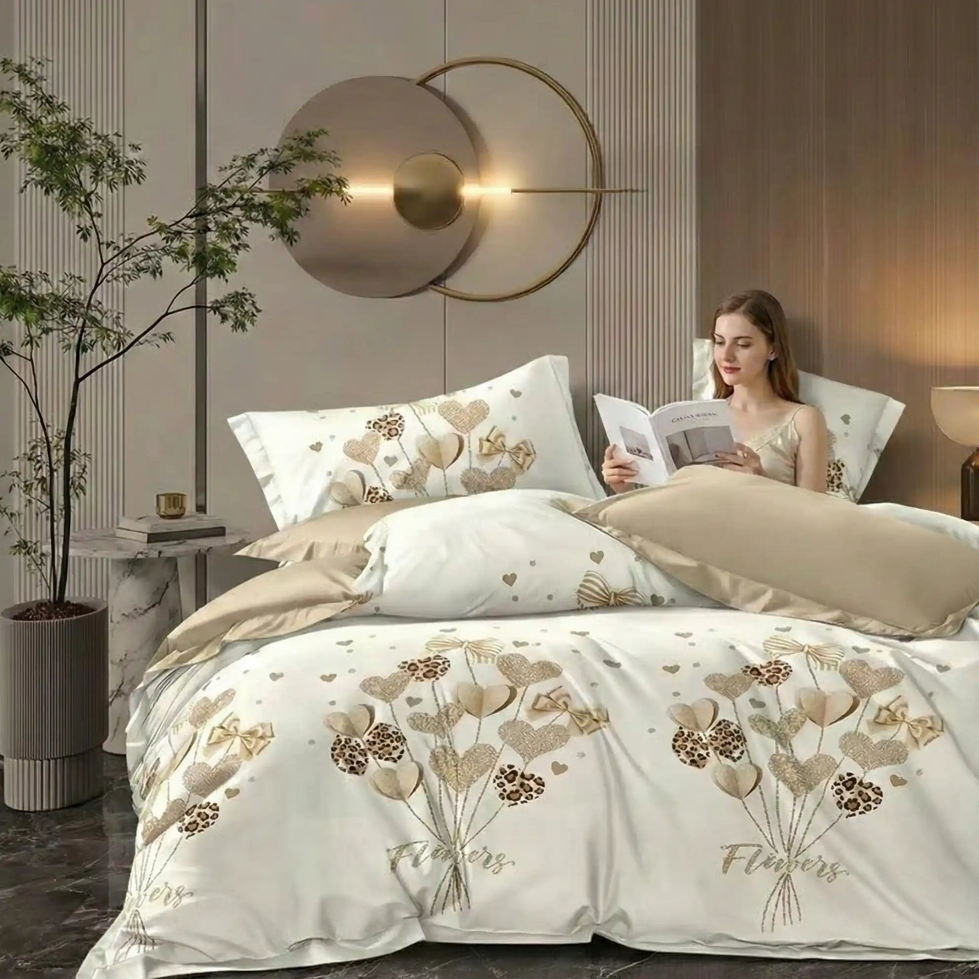 Lenjerie Finet 6 piese cu husă de pat pentru saltea de 160×200 și 180×200