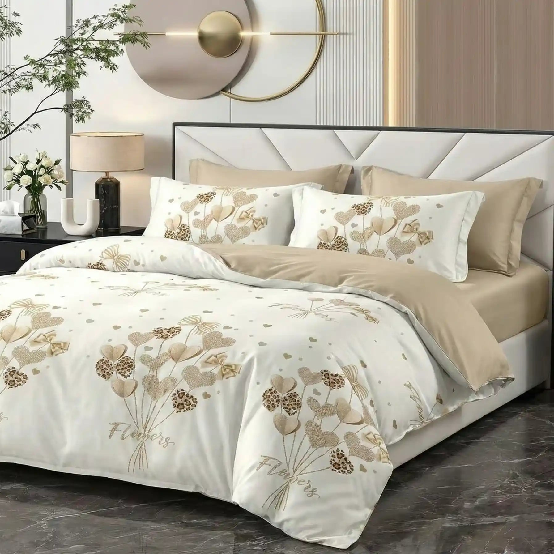 Lenjerie Finet 6 piese cu husă de pat pentru saltea de 160×200 și 180×200
