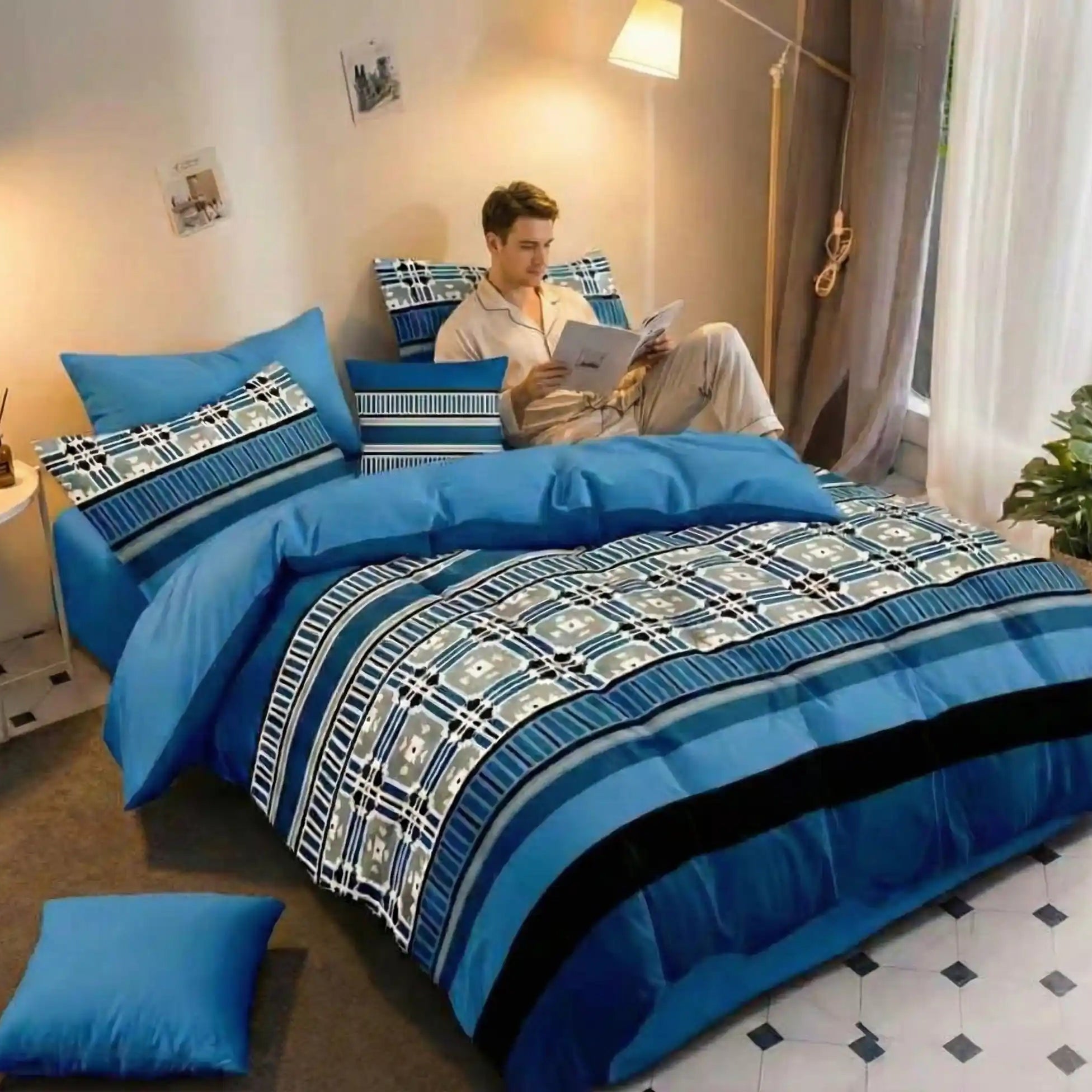 Lenjerie Finet 6 piese cu husă de pat pentru saltea de 160×200 și 180×200