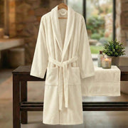 HALAT DE BAIE VELUR 100% BUMBAC (CREM)