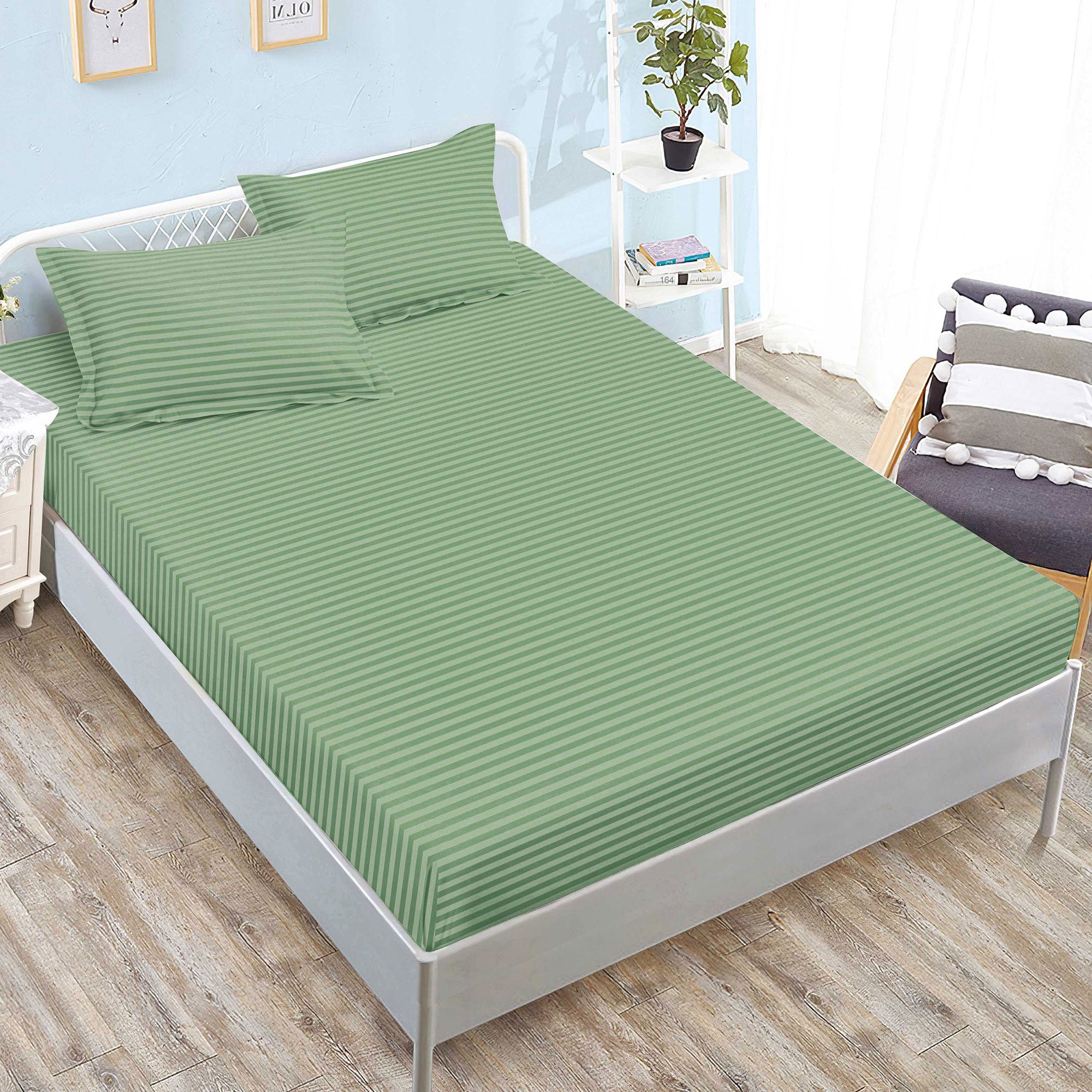 Husă damasc policoton universală, pentru saltea de 160x200cm / 180x200cm, cu două fețe de pernă